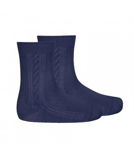 Calcetines cortos labrado lateral tacto suave de Cóndor - Marino