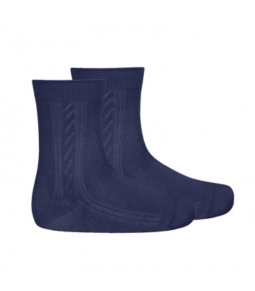Calcetines cortos labrado lateral tacto suave de Cóndor - Marino