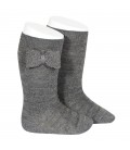Calcetines altos textura lazo punto de Cóndor - Gris claro