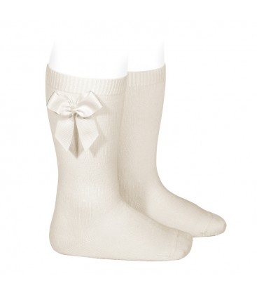 Cóndor - Calcetines altos algodón con lazo lateral - Lino