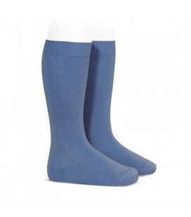 Cóndor - Calcetines altos básicos punto liso - Azul francia