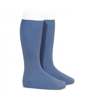 Cóndor - Calcetines altos básicos punto liso - Azul francia