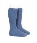 Cóndor - Calcetines altos básicos punto liso - Azul francia