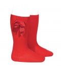 Cóndor - Calcetines altos algodón con lazo lateral - Rojo