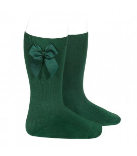 Cóndor - Calcetines altos algodón con lazo lateral - Verde botella