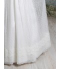 Marla - Vestido primera comunión beige tul topos