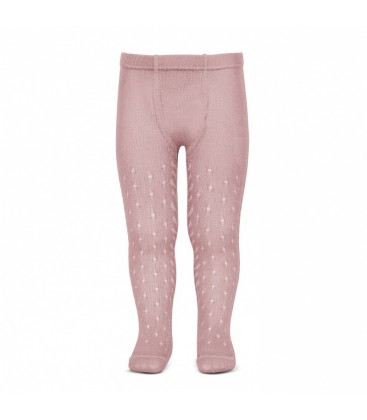 Cóndor - Leotardos perlé calados - Rosa palo
