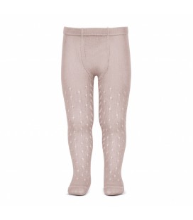 Cóndor - Leotardos perlé calados - Rosa empolvado