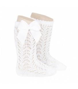 Cóndor - Calcetines altos calados con lazo - Blanco
