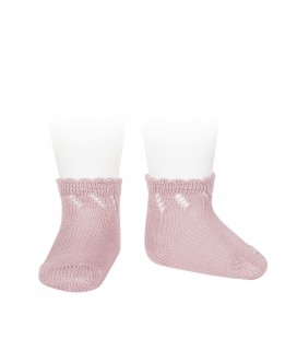 Cóndor - Calcetines cortos perlé calados - Rosa palo