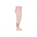 Cóndor - Leotardos perlé calados con lazo gros grain - Rosa palo