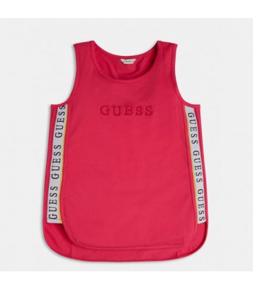 Guess - Camiseta tirantes rosa para niña