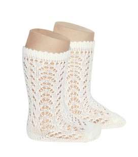 Cóndor - Calcetines altos perlé calados - Cava
