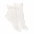 Cóndor - Calcetines tobilleros con cenefa relieve - Nata