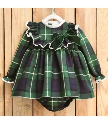 Valentina Bebés - Vestido verde escocés