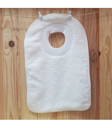 Babero para bebé cuello canalé liso plástificado