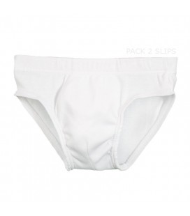 Calamaro - Pack 2 slips liso blanco para niño