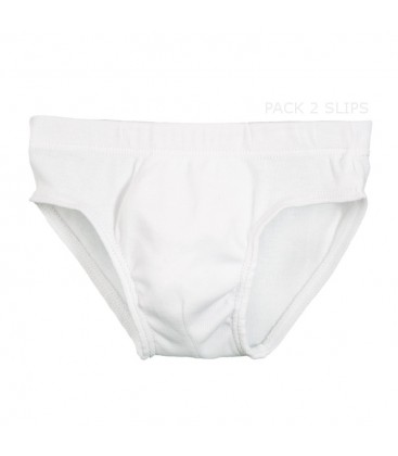 Calamaro - Pack 2 slips liso blanco para niño