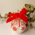 PompónCanela - Bola navidad personalizada Nieve Lazo