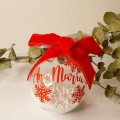 PompónCanela - Bola navidad personalizada Nieve Lazo