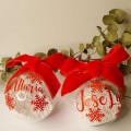PompónCanela - Bola navidad personalizada Nieve Lazo