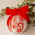 Bola navidad personalizada Plumas Lazo Ø7CM