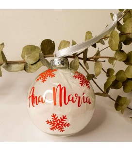 Bola navidad personalizada Plumas Sin Lazo