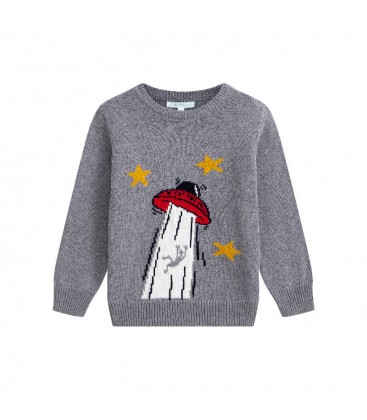 Newness - Jersey gris ovni para niño