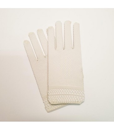 Floritur - Guantes comunión malla beige