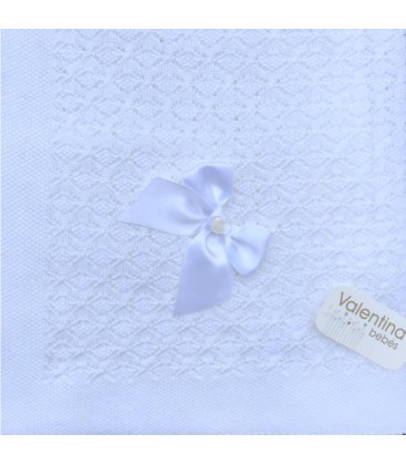 Valentina bebés - Toquilla hilo calada blanco