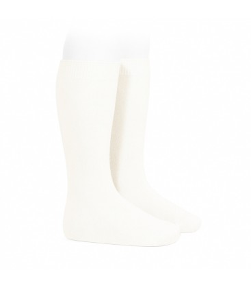 Cóndor - Calcetines altos básicos punto liso - Nata