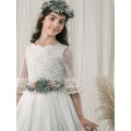Marla - Vestido primera comunión tul turquesa