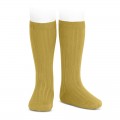 Cóndor - Calcetines altos canalé básicos - Mostaza