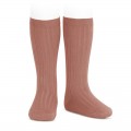 Cóndor - Calcetines altos canalé básicos - Terracota