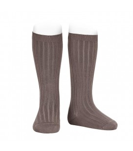 Cóndor - Calcetines altos canalé básicos - Trufa