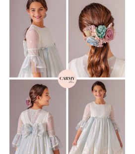 Carmy - Vestido romántico tul bordado primera comunión