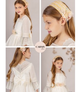 Carmy - Vestido romántico tul bordado primera comunión