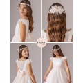 Carmy - Vestido fantasía tul marfil claro para primera comunión