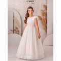 Carmy - Vestido fantasía tul marfil claro para primera comunión
