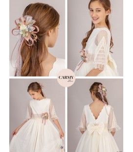 Carmy - Vestido primera comunión tul falda rizada