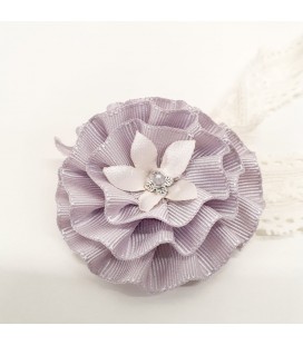 Floritur - Cinta para bebé flor plata