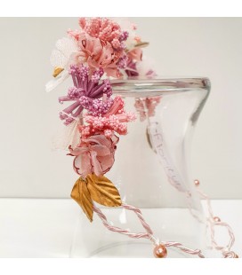 Floritur - Corona comunión rosa empolvado