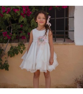 Mimilú - Vestido de ceremonia para niña flor cintura