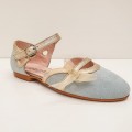 Yowas - Zapato afelpado azul y oro