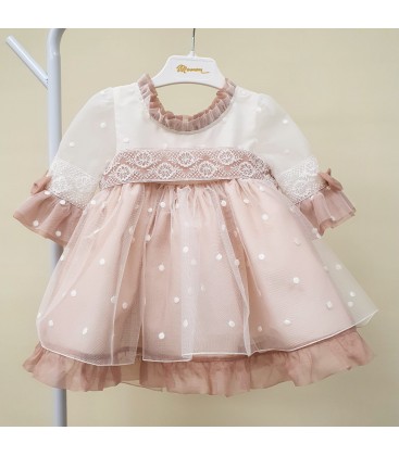 Mamen - Vestido arras tul topo