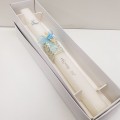 Vela de bautizo cuadrada detalle perlitas