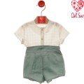 Del Sur - Conjunto bebé Panna Cotta verde empolvado