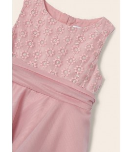 Mayoral - Vestido bordado color rosado