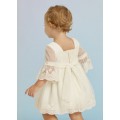 Abel&Lula - Vestido tul bordado puntillas color crudo