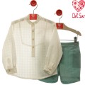 Del Sur - Conjunto niño Panna Cotta verde empolvado